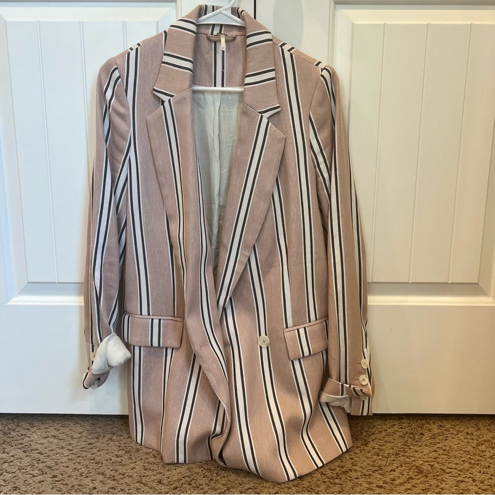 Free People Pink & Navy Blazer - XS (runs big)